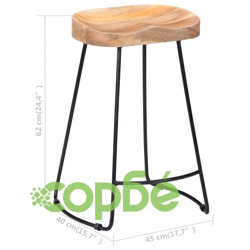 Gavin бар столове, 2 бр, мангово дърво масив ➤ топ цена ➤ sorbe.bg