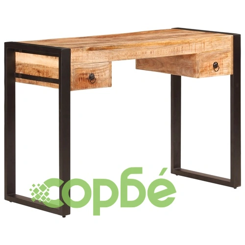 Бюро с 2 чекмеджета, 110x50x77 см, мангово дърво масив ➤ топ цена ➤ sorbe.bg