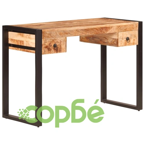 Бюро с 2 чекмеджета, 110x50x77 см, мангово дърво масив ➤ топ цена ➤ sorbe.bg