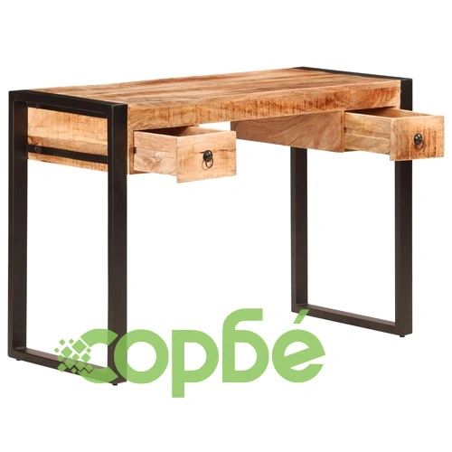 Бюро с 2 чекмеджета, 110x50x77 см, мангово дърво масив ➤ топ цена ➤ sorbe.bg