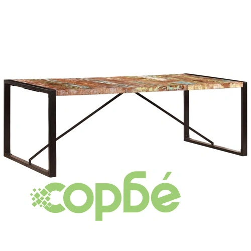 Трапезна маса, 220х100х75 см, регенерирано дърво масив ➤ топ цена ➤ sorbe.bg