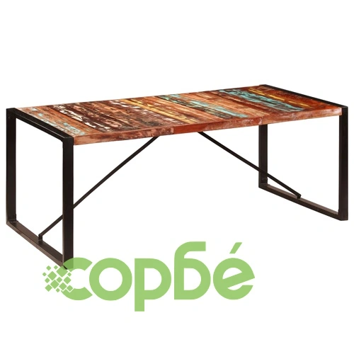 Трапезна маса, 200x100x75 cм, регенерирано дърво масив ➤ топ цена ➤ sorbe.bg