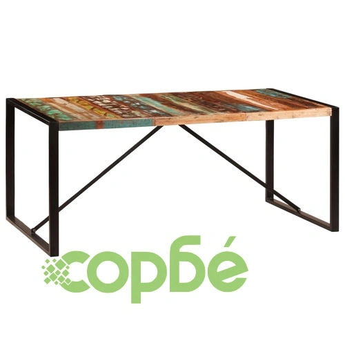 Трапезна маса, 180x90x75 cм, регенерирано дърво масив ➤ топ цена ➤ sorbe.bg