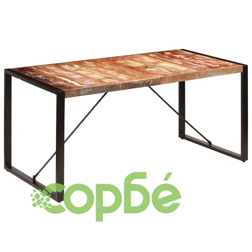 Трапезна маса, 160x80x75 cм, регенерирано дърво масив ➤ топ цена ➤ sorbe.bg