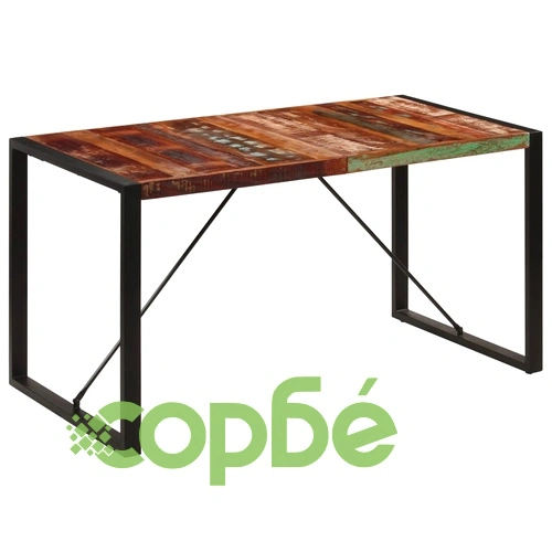 Трапезна маса, 140x70x75 cм, регенерирано дърво масив ➤ топ цена ➤ sorbe.bg