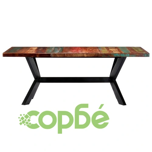 Трапезна маса, 200x100x75 cм, регенерирано дърво масив ➤ топ цена ➤ sorbe.bg