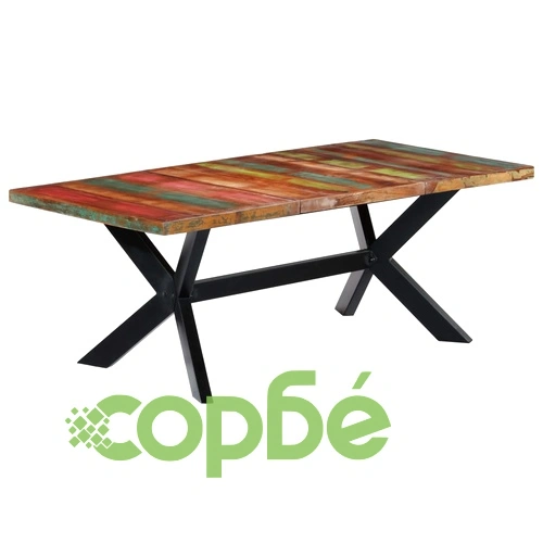 Трапезна маса, 200x100x75 cм, регенерирано дърво масив ➤ топ цена ➤ sorbe.bg