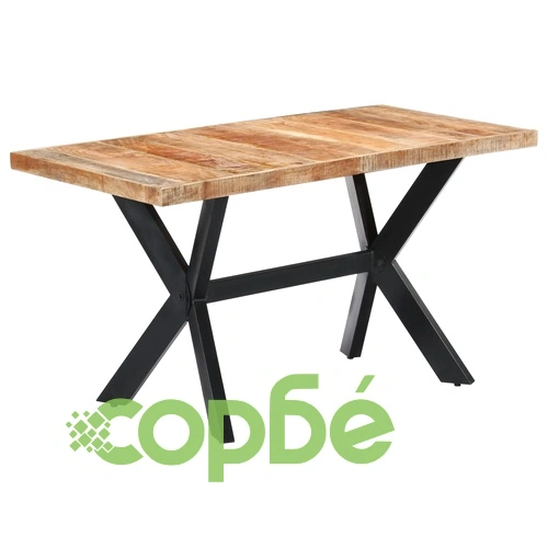 Трапезна маса, 140x70x75 cм, грубо мангово дърво масив ➤ топ цена ➤ sorbe.bg