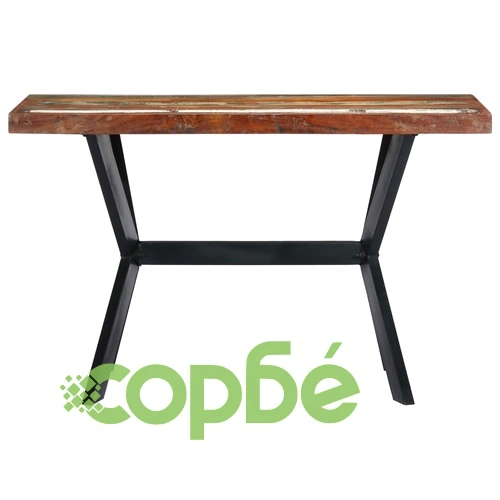 Трапезна маса, 120x60x75 см, регенерирано дърво масив ➤ топ цена ➤ sorbe.bg