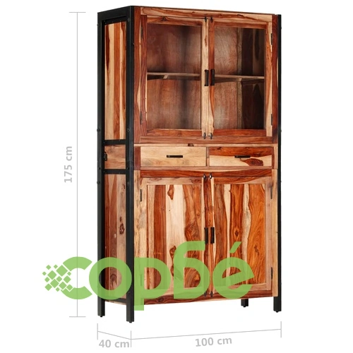 Бюфет, 100x40x175 см, акациево дърво масив ➤ топ цена ➤ sorbe.bg