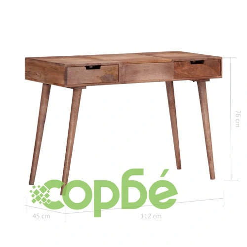 Тоалетка, 112x45x76 см, мангово дърво масив ➤ топ цена ➤ sorbe.bg