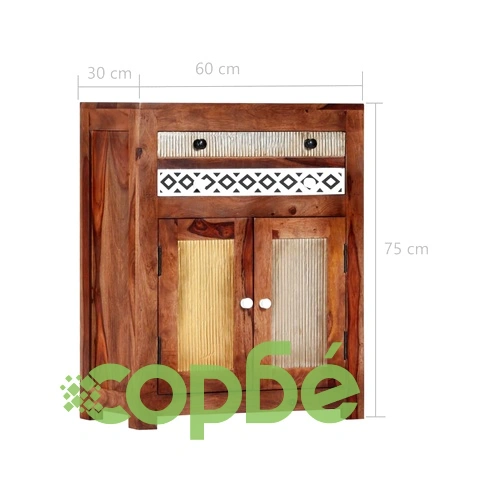Страничен шкаф, 60x30x75 см, акациево дърво масив ➤ топ цена ➤ sorbe.bg