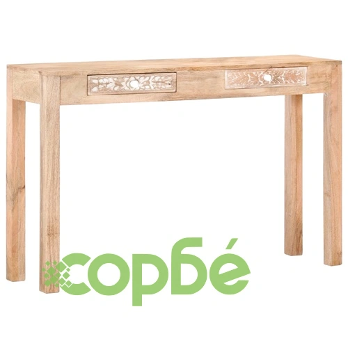 Конзолна маса, 120x30x75 cм, мангово дърво масив ➤ топ цена ➤ sorbe.bg