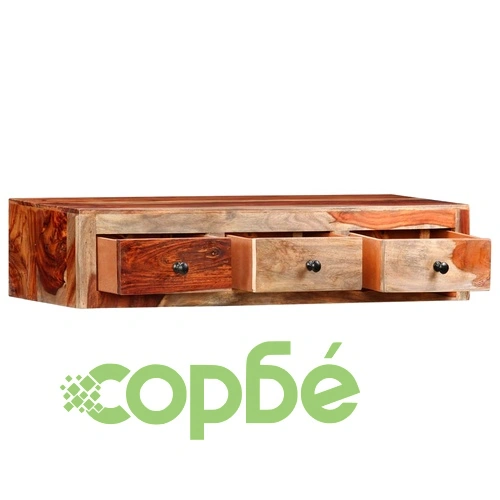 Конзолна маса със стенен монтаж, 100x25x20 см, акация масив ➤ топ цена ➤ sorbe.bg