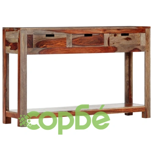 Конзолна маса с 3 чекмеджета, 120x30x75 см, акация масив ➤ топ цена ➤ sorbe.bg