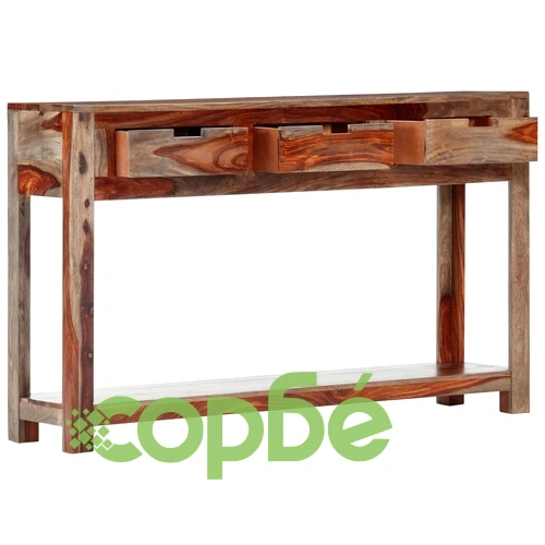 Конзолна маса с 3 чекмеджета, 120x30x75 см, акация масив ➤ топ цена ➤ sorbe.bg