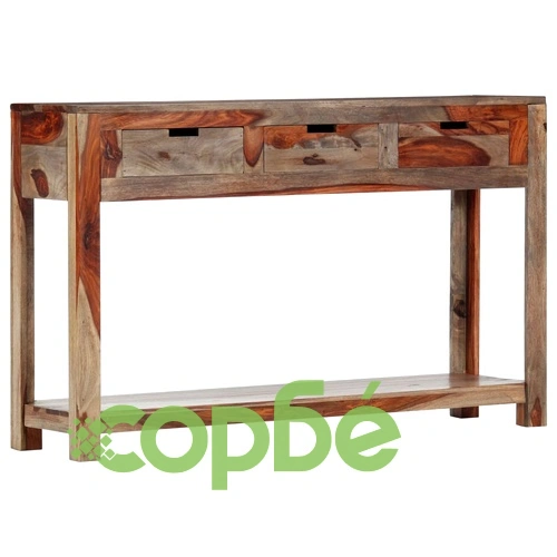 Конзолна маса с 3 чекмеджета, 120x30x75 см, акация масив ➤ топ цена ➤ sorbe.bg