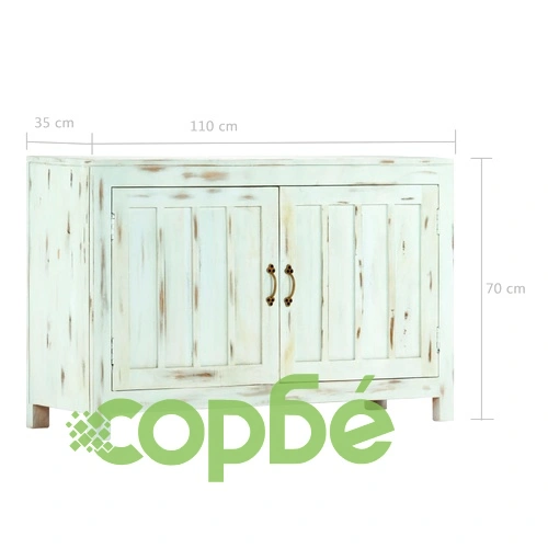 Сайдборд, светлосин, 110x35x70 см, мангово дърво масив ➤ топ цена ➤ sorbe.bg