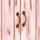 Сайдборд, светлорозов, 110x35x70 см, мангово дърво масив