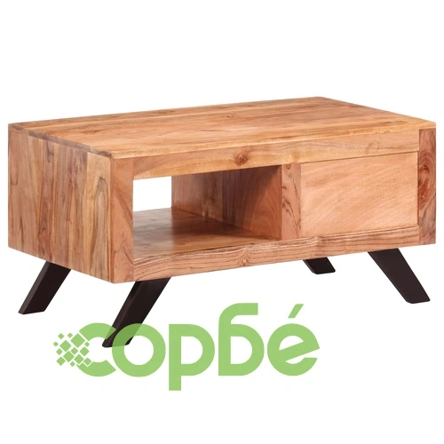 Маса за кафе, 90x50x45 см, акациево дърво масив ➤ топ цена ➤ sorbe.bg
