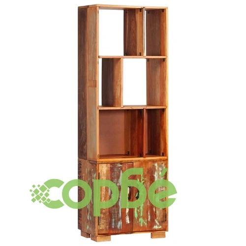Етажерка за книги, 60x35x180 см, регенерирано дърво масив ➤ топ цена ➤ sorbe.bg