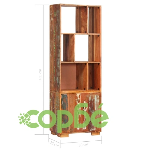 Етажерка за книги, 60x35x180 см, регенерирано дърво масив ➤ топ цена ➤ sorbe.bg
