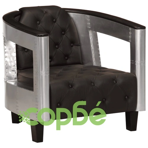 Фотьойл Aviator, черен, естествена кожа ➤ топ цена ➤ sorbe.bg