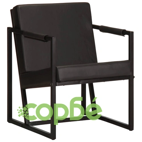 Фотьойл, черен, естествена кожа ➤ топ цена ➤ sorbe.bg