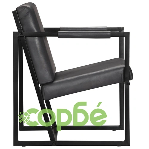 Фотьойл, сив, естествена кожа ➤ топ цена ➤ sorbe.bg