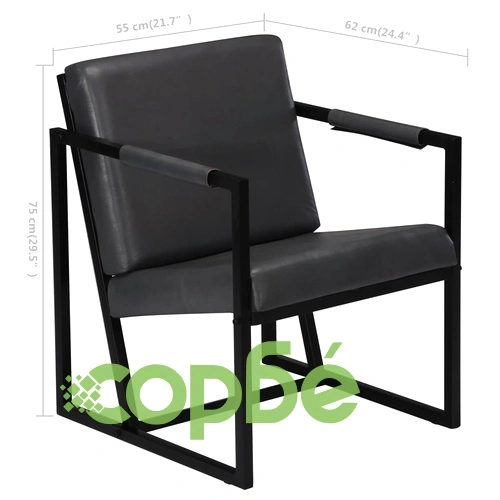 Фотьойл, сив, естествена кожа ➤ топ цена ➤ sorbe.bg