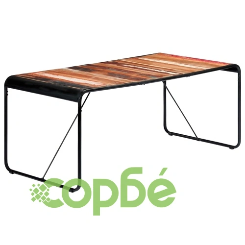 Трапезна маса, 180x90x76 см, регенерирано дърво масив ➤ топ цена ➤ sorbe.bg