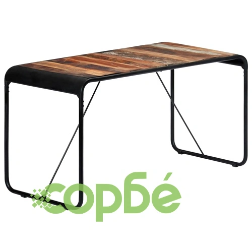 Трапезна маса, 140x70x76 см, регенерирано дърво масив ➤ топ цена ➤ sorbe.bg