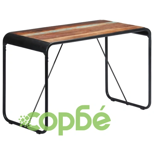 Трапезна маса, 118x60x76 cм, регенерирано дърво масив ➤ топ цена ➤ sorbe.bg