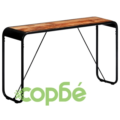 Конзолна маса, 140x35x76 cм, грубо мангово дърво масив ➤ топ цена ➤ sorbe.bg