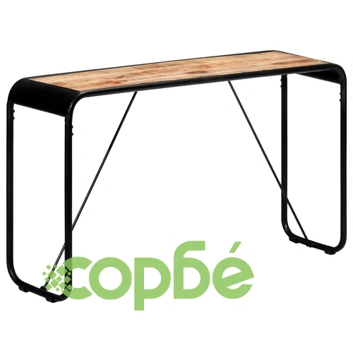 Конзолна маса, 140x35x76 cм, грубо мангово дърво масив ➤ топ цена ➤ sorbe.bg