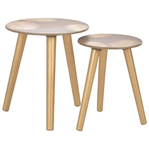 Стифиращи странични маси 2 бр златисти 40x45 см/30x40 см МДФ