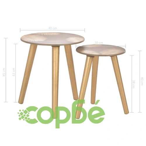 Стифиращи странични маси 2 бр златисти 40x45 см/30x40 см МДФ ➤ топ цена ➤ sorbe.bg