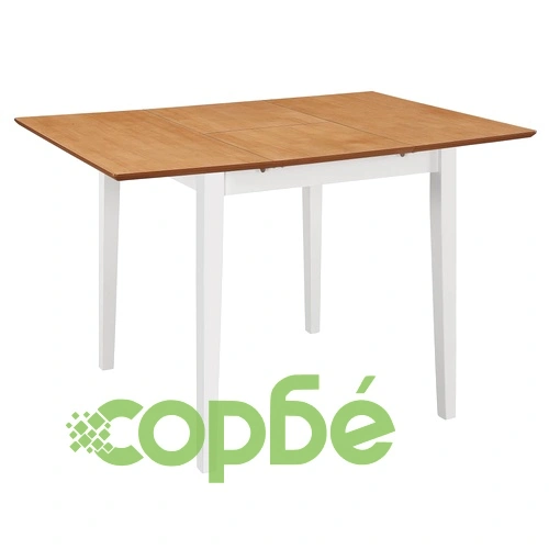 Разтегателна трапезна маса, бяла, (80-120)x80x74 см, МДФ ➤ топ цена ➤ sorbe.bg