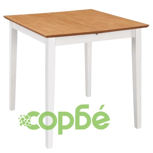 Разтегателна трапезна маса, бяла, (80-120)x80x74 см, МДФ ➤ топ цена ➤ sorbe.bg