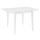 Разтегателна трапезна маса, бяла, (80-120)x80x74 см, МДФ