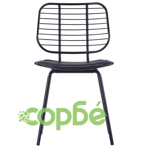 Трапезни столове, седалки изкуствена кожа, 2 бр, черни, стомана ➤ топ цена ➤ sorbe.bg