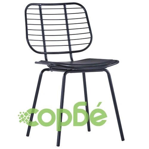 Трапезни столове, седалки изкуствена кожа, 2 бр, черни, стомана ➤ топ цена ➤ sorbe.bg