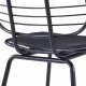 Трапезни столове, седалки изкуствена кожа, 2 бр, черни, стомана