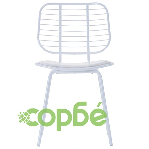 Трапезни столове, седалки изкуствена кожа, 4 бр, бели, стомана ➤ топ цена ➤ sorbe.bg