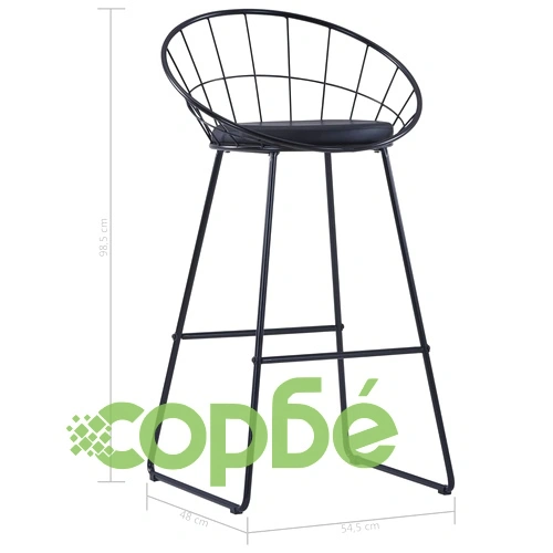 Бар столове, 2 бр, черни, изкуствена кожа ➤ топ цена ➤ sorbe.bg