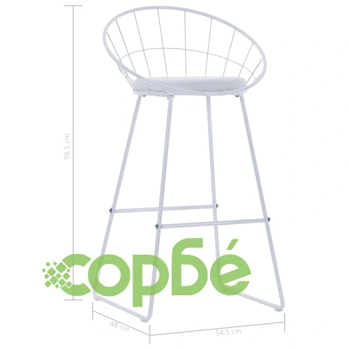 Бар столове, 2 бр, бели, изкуствена кожа ➤ топ цена ➤ sorbe.bg