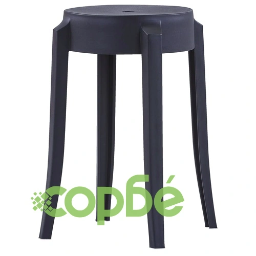 Стифиращи табуретки, 4 бр, черни, пластмаса ➤ топ цена ➤ sorbe.bg