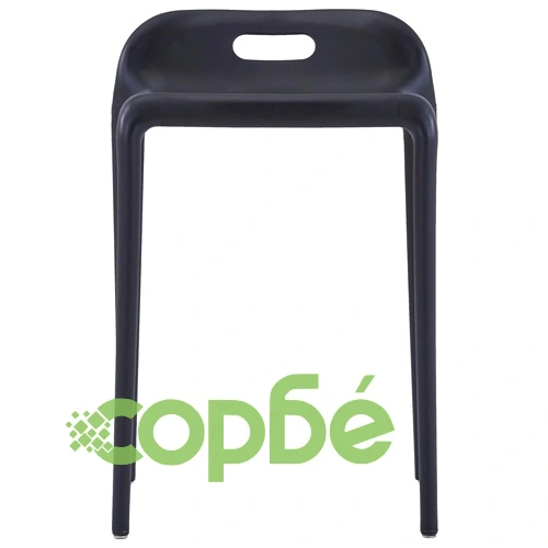 Стифиращи табуретки, 4 бр, черни, пластмаса ➤ топ цена ➤ sorbe.bg