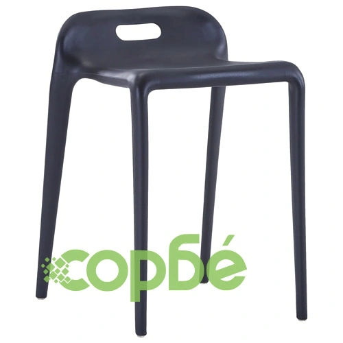 Стифиращи табуретки, 4 бр, черни, пластмаса ➤ топ цена ➤ sorbe.bg