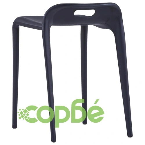 Стифиращи табуретки, 4 бр, черни, пластмаса ➤ топ цена ➤ sorbe.bg